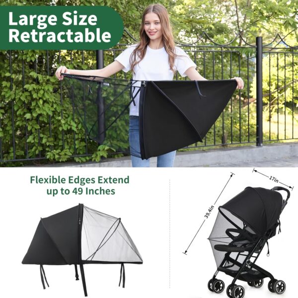 Limited time deal-50% Stroller Sun Shade, 2-in-1 Stroller Mosquito net Cover and Stroller - Image 2