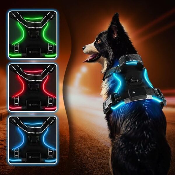 Limited time deal-50% Blue (LED) Light Dog Harness | Dog Harness Medium Sized Dog | - Image 4