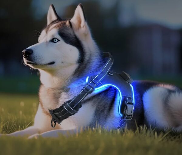 Limited time deal-50% Blue (LED) Light Dog Harness | Dog Harness Medium Sized Dog | - Image 2