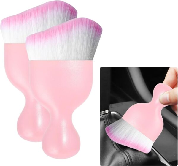 Limited time deal-50% 2PCS Car Interior Dust Brush, Scratch Free Car Detailing Brushes,