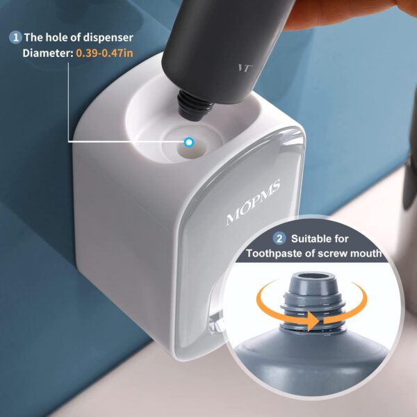 Limited time deal-58% MOPMS Toothpaste Dispenser Wall Mounted for Bathroom Autom - Image 2