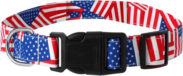 Limited time deal-50% USA Flag Dog Collar - Patriotic American Pride Adjustable Pet Collar