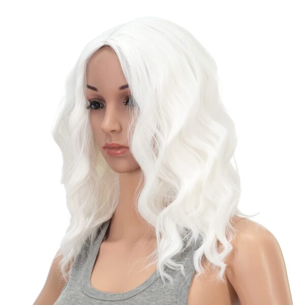 Limited time deal-55% SWACC 15 Inch Short Curly Wavy Hair Wig Medium Length Synthetic Colorful - Image 2