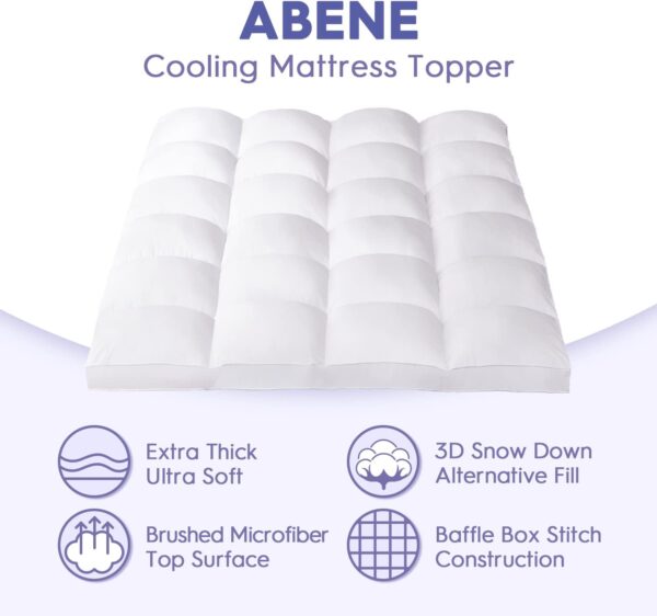 Limited time deal-32% ABENE Mattress Topper for Back Pain Relief Twin XL, Extra Thick Mattress Pad Pi - Image 2