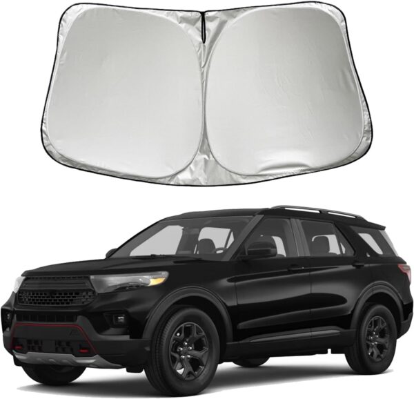 Limited time deal-62% Car Windshield Sun Shade Sunshade Compatible with Ford Explore