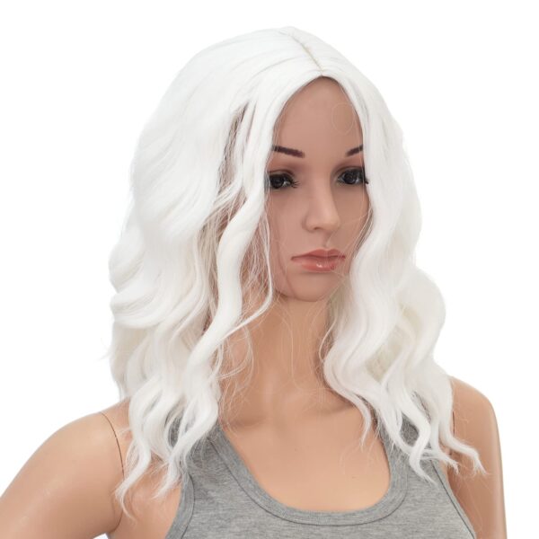 Limited time deal-55% SWACC 15 Inch Short Curly Wavy Hair Wig Medium Length Synthetic Colorful - Image 4
