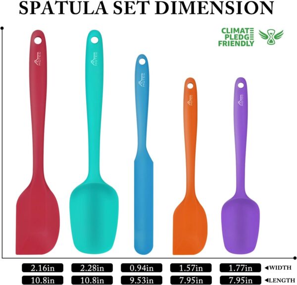 Limited time deal-50% HOTEC Heat Resistant 600℉ Food Grade Silicone Rubber Spatula - Image 2