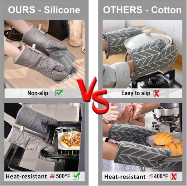 Limited time deal-41% KEGOUU Oven Mitts and Pot Holders 6pcs Set, Kitchen Oven Glove - Image 3