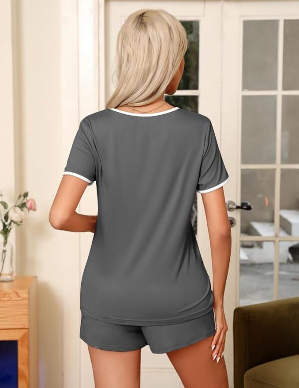 Limited time deal-46% Ekouaer Pajama Set for Women 2 Piece Lounge Set Short Sleeve To - Image 2