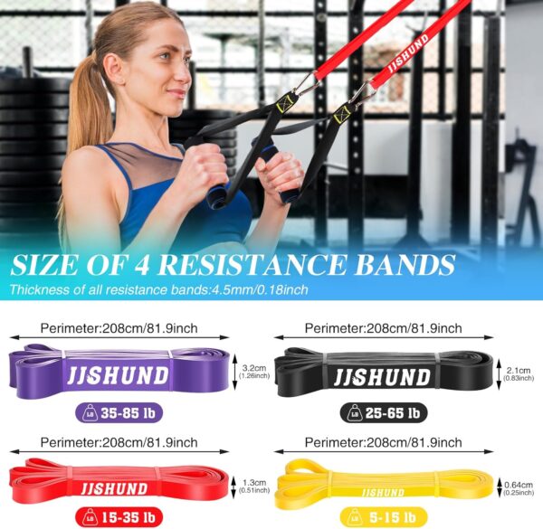 Limited time deal-50% Resistance Bands Set, 4 Strengths Pull Up Assistance Bands Latex Ex - Image 2