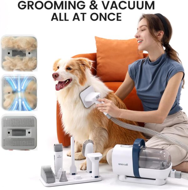 Limited time deal-27% oneisall Dog Hair Vacuum & Dog Grooming Kit, Pet Grooming Vacu - Image 2