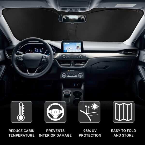 Limited time deal-62% Car Windshield Sun Shade Sunshade Compatible with Ford Explore - Image 4