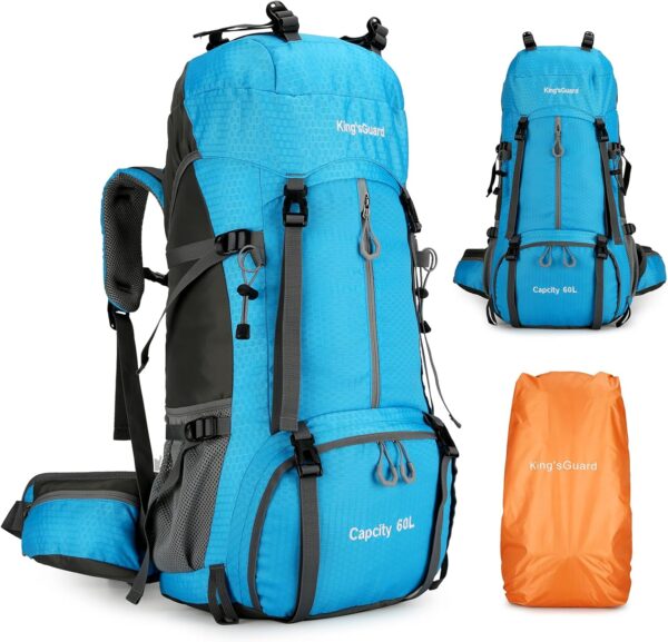 Limited time deal-50% King'sGuard 60L Hiking Backpack, Waterproof Camping Backpackin