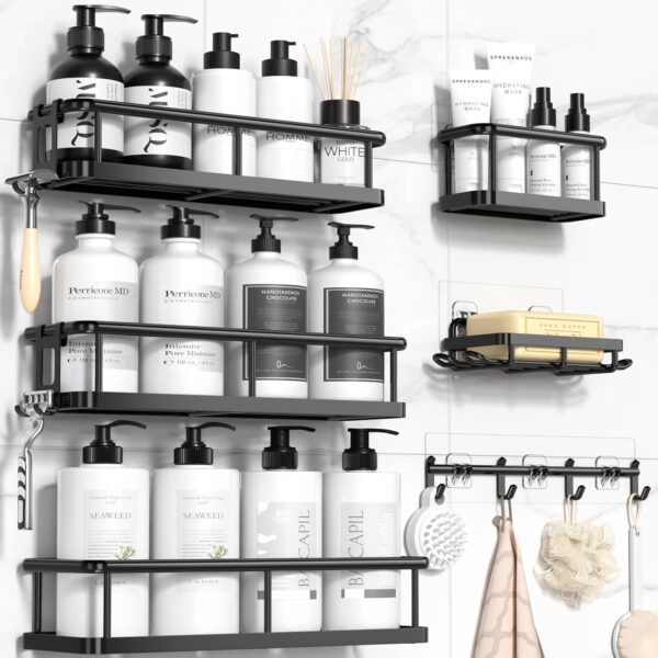 Limited time deal-38% YASONIC Shower Caddy, 6 Pack Large Capacity Shower Organizer