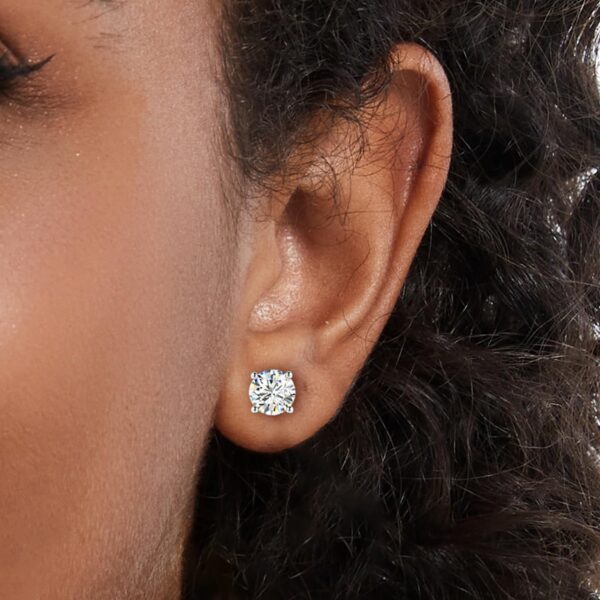 Limited time deal-54% Moissanite Stud Earrings- 2.0CT D Color,GRA 925 Sterling Silver Ear - Image 2