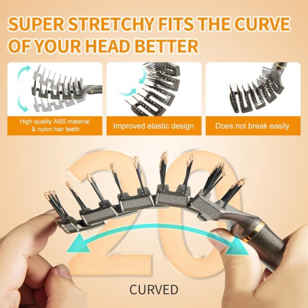 Limited time deal-52% Curved Detangling Brush for Curly Hair, Professional Vented Anti-Tangle Brush - Image 3