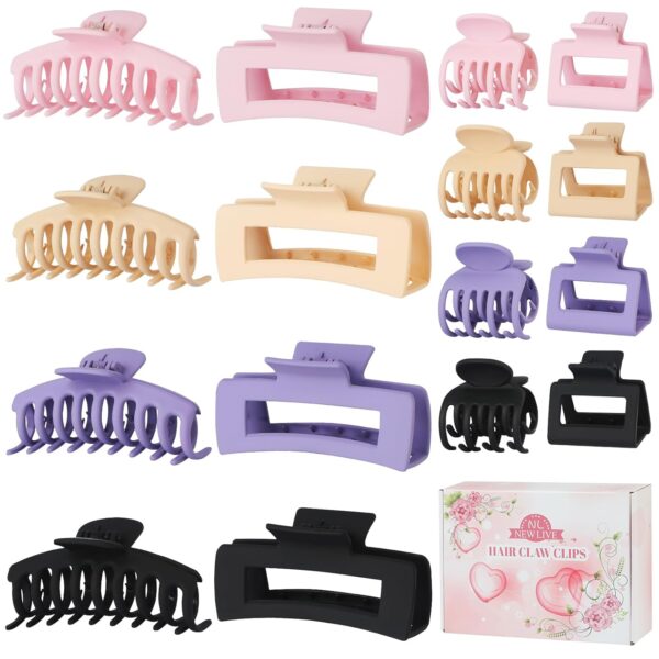 Limited time deal-30% 16 Pcs Nonslip Banana Clips for Women - Large and Small Matte Claws with Str