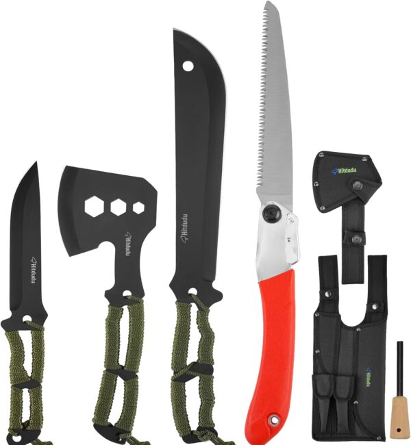 Limited time deal-50% Camping Hatchet -Fixed Blade Knife -Folding Saw -Machete Comb