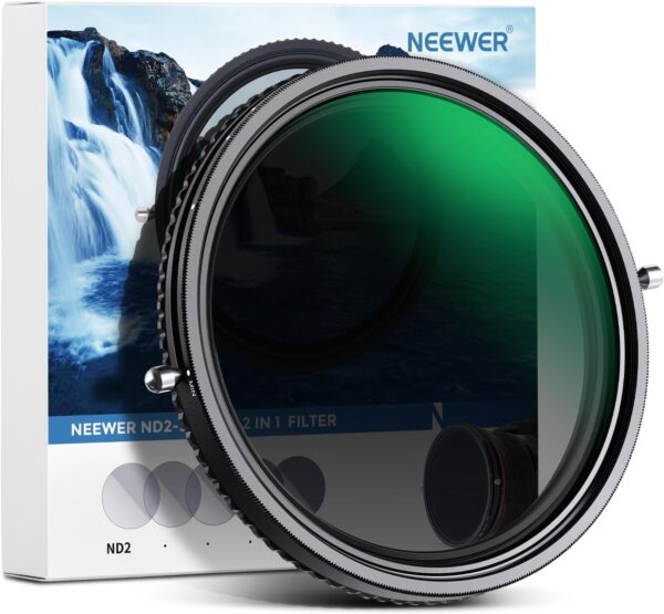 Limited time deal-50% NEEWER 2 in 1 58mm Variable ND Filter ND2–ND32&CPL Filter(Circular Polarize