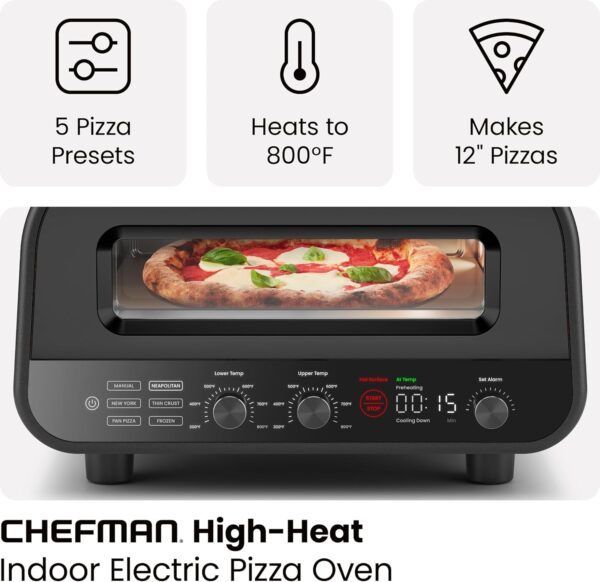 Limited time deal-50% CHEFMAN Indoor Pizza Oven - Makes 12 Inch Pizzas in Minutes, He - Image 2