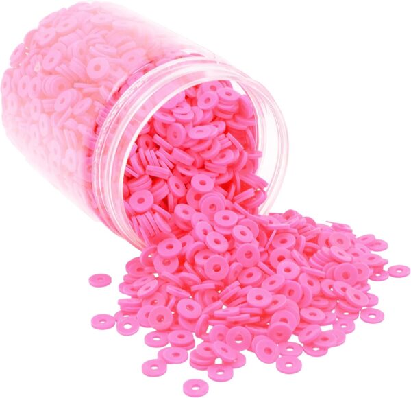 Limited time deal-50% Mandala Crafts 4mm Hot Pink Polymer Clay Beads Kit for Friendship