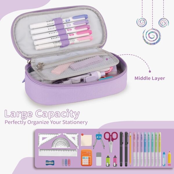 Limited time deal-50% Pencil Case for Boys Girls,Large Capacity Multi-slot Kids Mark Pouch - Image 3