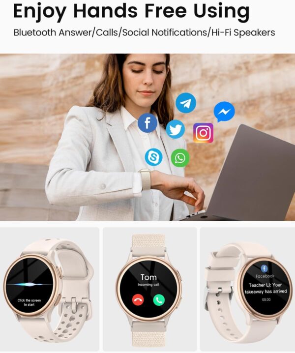 Limited time deal-64% Smart Watches for Women [Make Call/Answer/400+Watch Face] An - Image 4