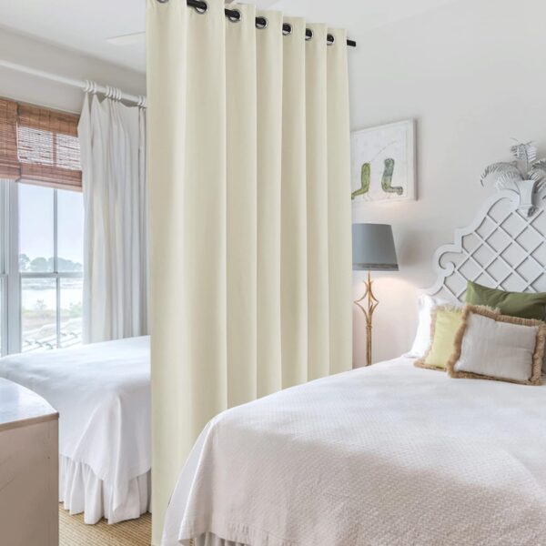 Limited time deal-50% RYB HOME Extra Wide Curtains for Divider Room Separation Soundproof Temp - Image 2