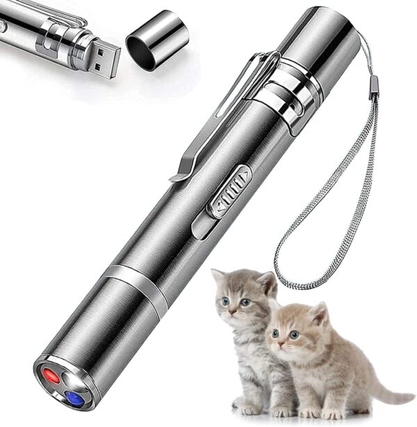 Limited time deal-53% Cat Toys Laser Pointer for Indoor, Rechargeable, 7 Adjustable Wan