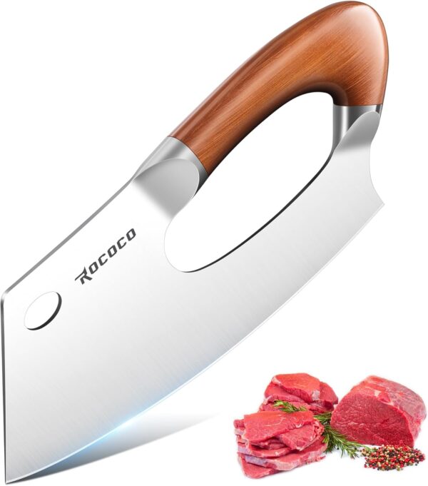 Limited time deal-50% ROCOCO Meat Cleaver Knife Unique Effort Saving Kitchen Knife Pro