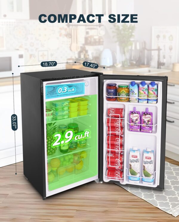 Limited time deal-28% Upstreman 3.2 Cu.Ft Mini Fridge with Freezer, Single Door Mini Frid - Image 4