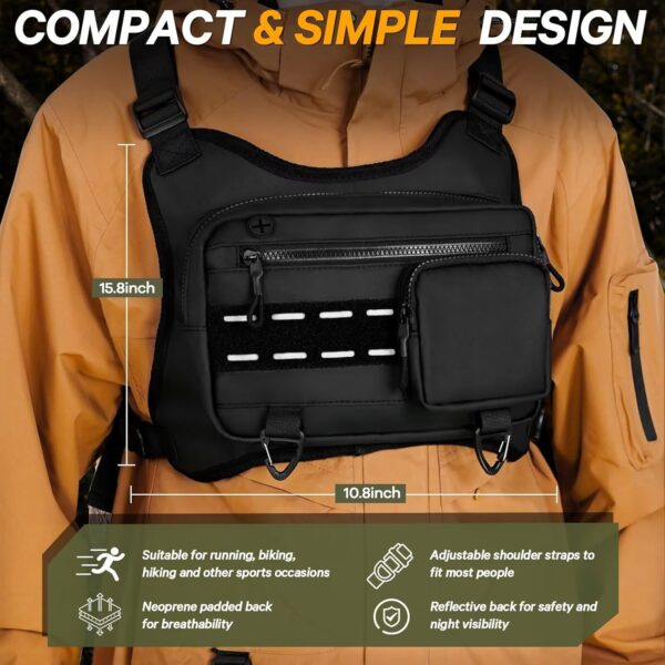 Limited time deal-50% Chest Bag for Men Women, Chest Pack with Removal Pistol Holster - Image 3