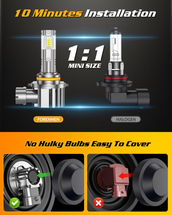 Limited time deal-55% forenner H11 9005 Fog Light Bulb Combo, 50000LM Brightness 800 - Image 3