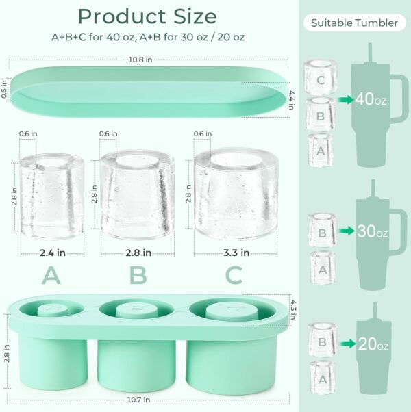 Limited time deal-55% Ice Cube Tray for stanley-cup, Upgraded Silicone Ice Cube Tray for - Image 3