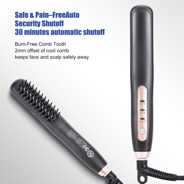 Limited time deal-50% Beard Straightener for Men -Premium Heated Beard Brush Kit, Dual - Image 3