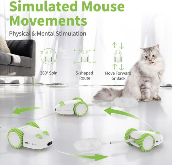 Limited time deal-50% PETGEEK Automatic Cat Mouse Toys Interactive Cat Toys for Indoor - Image 2