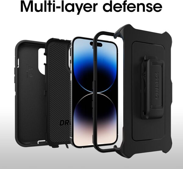 Big Spring Deal-64% OtterBox iPhone 14 Pro Max (ONLY) Defender Series Case - BLACK , rugged & du - Image 4