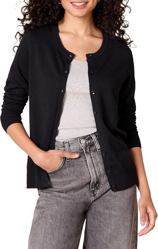 Limited time deal-27% Essentials Women's Lightweight Crewneck Cardigan Sweat