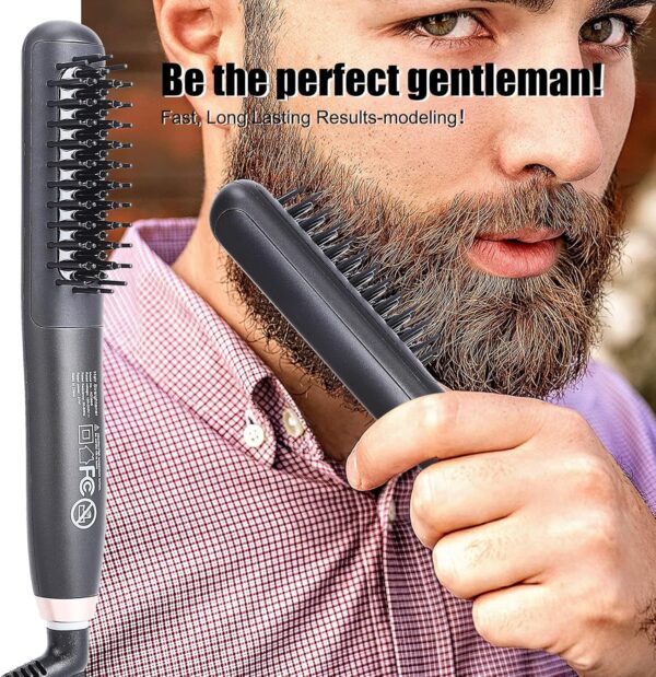 Limited time deal-50% Beard Straightener for Men -Premium Heated Beard Brush Kit, Dual - Image 2