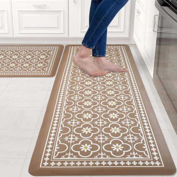 Limited time deal-50% Kitchen Mats Cushioned Anti Fatigue [2 PCS] 0.47 inch Thickness H