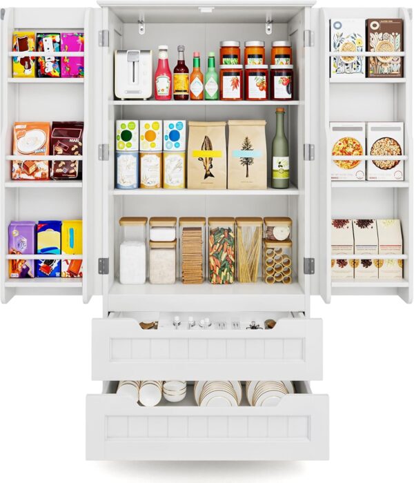 Limited time deal-38% Gizoon 47" Kitchen Pantry Storage Cabinet with Drawers Freestanding