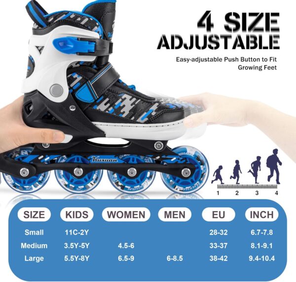 Limited time deal-50% Adjustable Inline Skates for Kids and Teens, Boys Girls Women Begi - Image 2