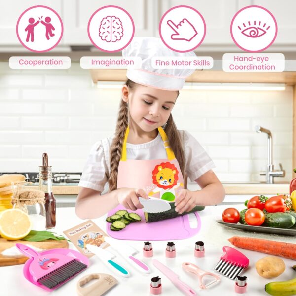 Limited time deal-50% Juboury 20PCS Toddler Knife Set - Kids Kitchen Set for Real Cooking, Toddler - Image 2