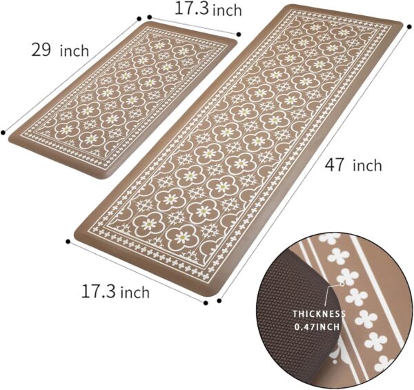 Limited time deal-50% Kitchen Mats Cushioned Anti Fatigue [2 PCS] 0.47 inch Thickness H - Image 2