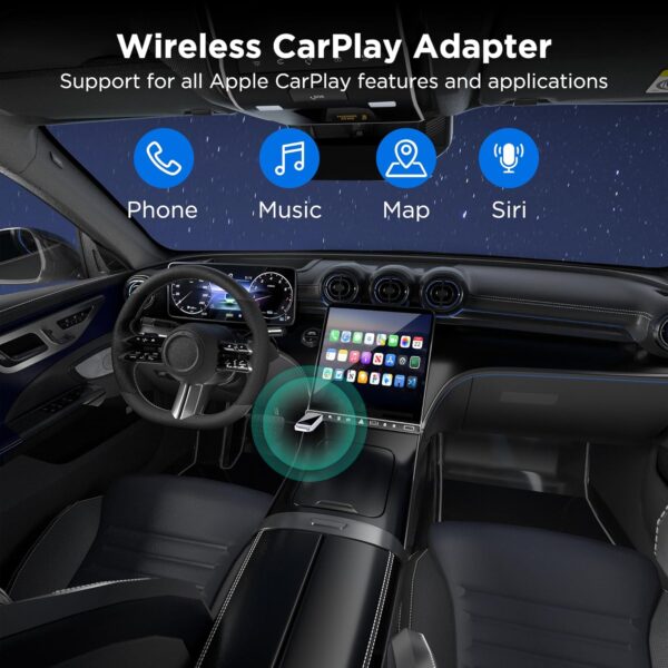 Limited time deal-50% Wireless CarPlay Adapter 2024 Upgrade, Plug and Play, No Latency, - Image 4