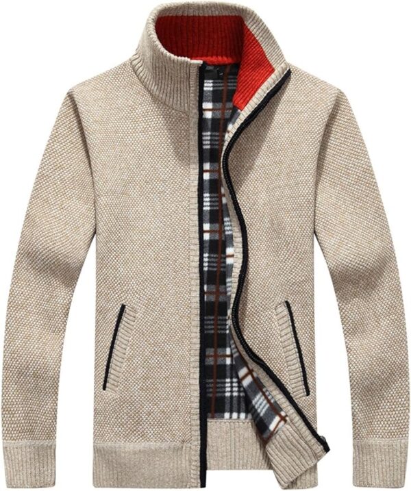 Limited time deal-53% Yeokou Men's Casual Slim Full Zip Thick Knitted Cardigan Sweaters