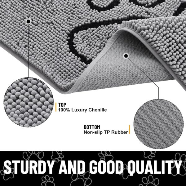 Limited time deal-37% Smiry Dog Door Mat for Muddy Paws, Absorbent Dirt Trapper Non - Image 4