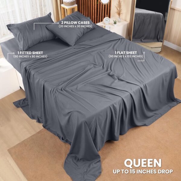 Limited time deal-50% Utopia Bedding Queen Bed Sheets Set - 4 Piece Bedding - Brushed - Image 2