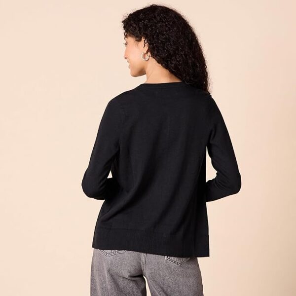 Limited time deal-27% Essentials Women's Lightweight Crewneck Cardigan Sweat - Image 4