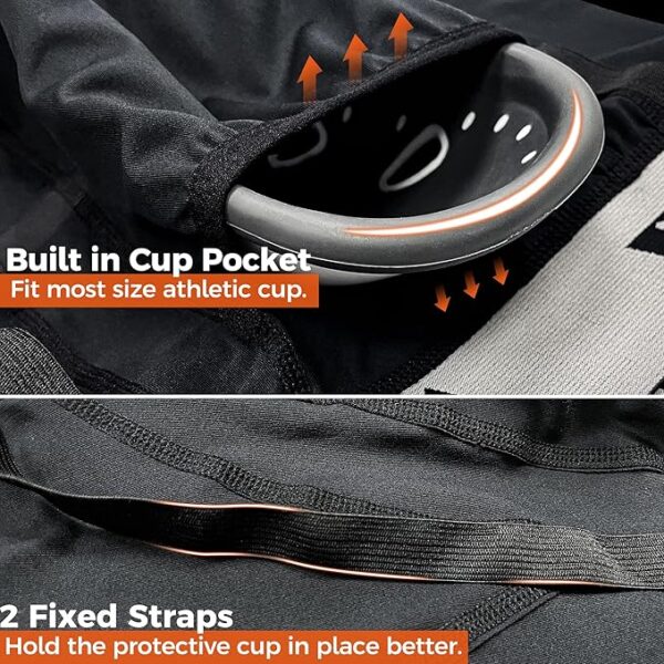 Limited time deal-40% COOLOMG Mens Compression Shorts with Cup Athletic Sliding Und - Image 3